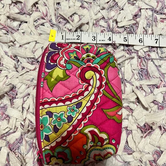 Vera Bradley Bag Wallet Cosmetic Case With Mirror Attached Pink Pattern Like New - Picture 3 of 10
